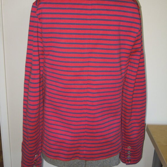 MARC BY MARC JACOBS Navy Blue & Red Striped Cotton Blazer Jacket MEDIUM - Picture 2 of 6